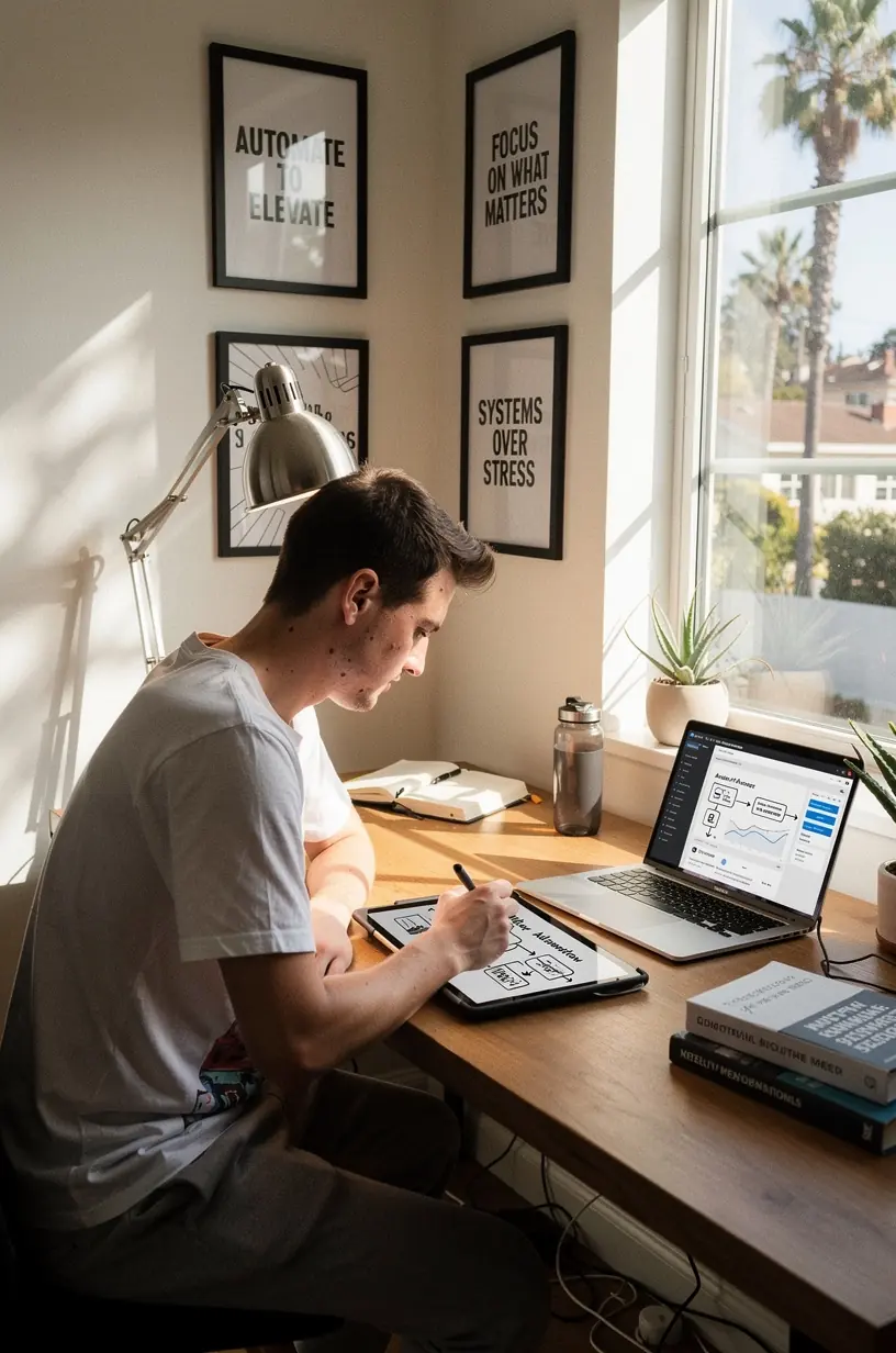 Diagram showing a step-by-step process of reducing manual data entry through smart automation tools.